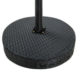 3 Piece Garden Bar Set with Cushions Poly Rattan Black - Close-Up Angle