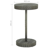 3 Piece Garden Bar Set with Cushions Poly Rattan Grey