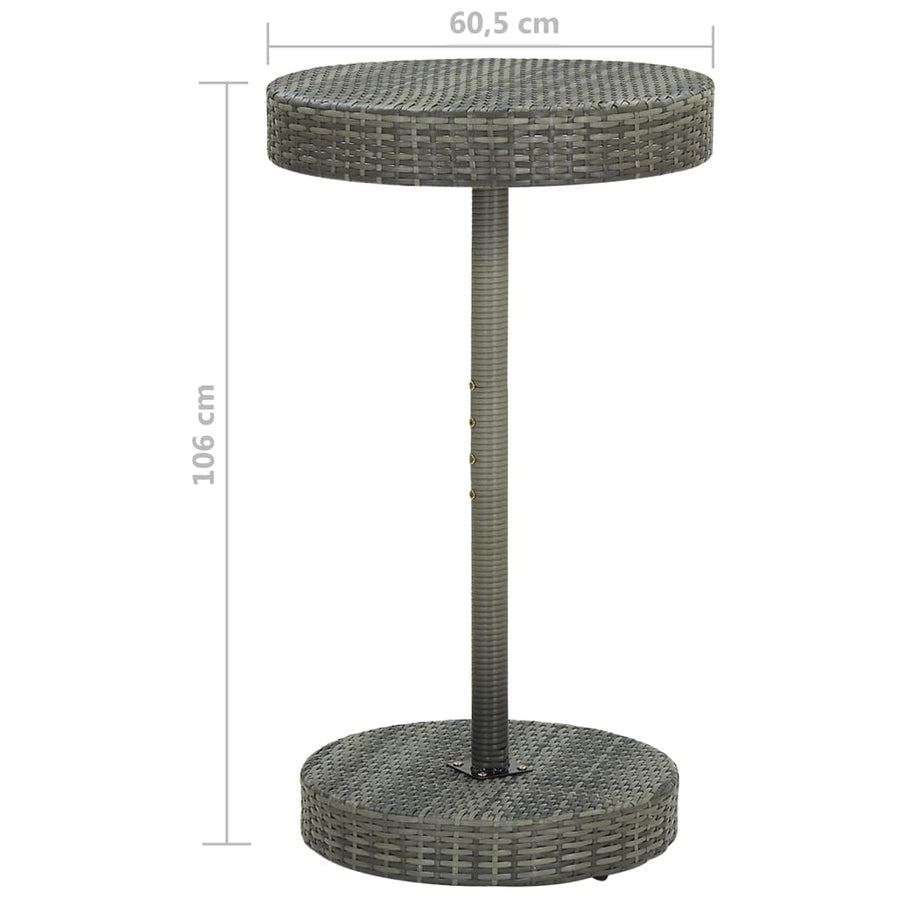 3 Piece Garden Bar Set with Cushions Poly Rattan Grey
