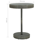 5 Piece Garden Bar Set with Cushions Poly Rattan Grey - Extra Image
