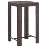 3 Piece Garden Bar Set with Cushions Poly Rattan Brown - Close-Up Angle