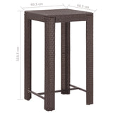 3 Piece Garden Bar Set with Cushions Poly Rattan Brown - Extra Image