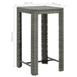 3 Piece Garden Bar Set with Cushions Poly Rattan Grey - Extra Image
