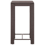 5 Piece Garden Bar Set with Cushions Poly Rattan Brown - Rear View