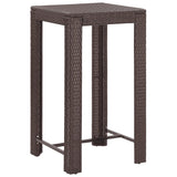 5 Piece Garden Bar Set with Cushions Poly Rattan Brown - Close-Up Angle
