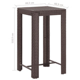 5 Piece Garden Bar Set with Cushions Poly Rattan Brown - Extra Image