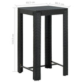 5 Piece Garden Bar Set with Cushions Poly Rattan Black - Extra Image