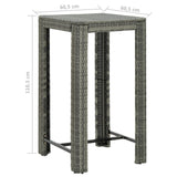 5 Piece Garden Bar Set with Cushions Poly Rattan Grey - Extra Image