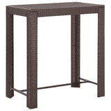 5 Piece Garden Bar Set with Cushions Poly Rattan Brown - Rear View
