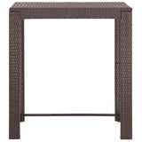 5 Piece Garden Bar Set with Cushions Poly Rattan Brown - Close-Up Angle