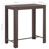 5 Piece Garden Bar Set with Cushions Poly Rattan Brown - Extra Image