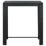 5 Piece Garden Bar Set with Cushions Poly Rattan Black - Close-Up Angle