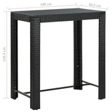 5 Piece Garden Bar Set with Cushions Poly Rattan Black - Extra Image