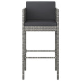 5 Piece Garden Bar Set with Cushions Poly Rattan Grey - Top-Down View