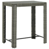 5 Piece Garden Bar Set with Cushions Poly Rattan Grey - Rear View