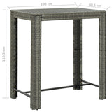 5 Piece Garden Bar Set with Cushions Poly Rattan Grey - Extra Image