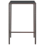 3 Piece Garden Bar Set with Cushions Poly Rattan Brown - Close-Up Angle