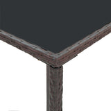 5 Piece Garden Bar Set with Cushions Poly Rattan Brown - Low Angle