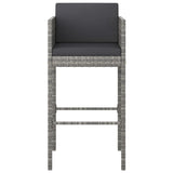 5 Piece Garden Bar Set with Cushions Poly Rattan Grey - Top-Down View