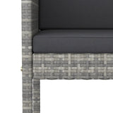 5 Piece Garden Bar Set with Cushions Poly Rattan Grey - 45-Degree Angle