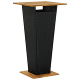 3 Piece Garden Bar Set with Cushions Poly Rattan Black - Rear View
