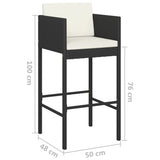 5 Piece Garden Bar Set with Cushions Poly Rattan Black - Extra Image
