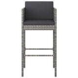 5 Piece Garden Bar Set with Cushions Poly Rattan Grey - Top-Down View