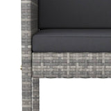 5 Piece Garden Bar Set with Cushions Poly Rattan Grey - 45-Degree Angle