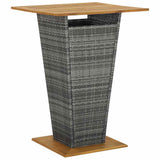 3 Piece Garden Bar Set with Cushions Poly Rattan Grey