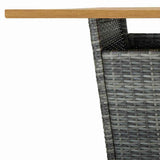 3 Piece Garden Bar Set with Cushions Poly Rattan Grey