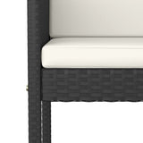 5 Piece Garden Bar Set with Cushions Poly Rattan Black - 45-Degree Angle