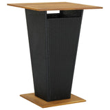 5 Piece Garden Bar Set with Cushions Poly Rattan Black - Rear View