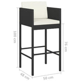 5 Piece Garden Bar Set with Cushions Poly Rattan Black - Extra Image