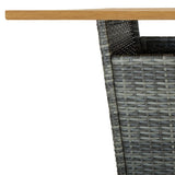 5 Piece Garden Bar Set with Cushions Poly Rattan Grey - Close-Up Angle