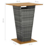 5 Piece Garden Bar Set with Cushions Poly Rattan Grey - Extra Image