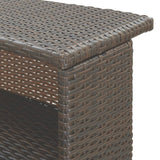 3 Piece Garden Bar Set with Cushions Poly Rattan Brown - Low Angle