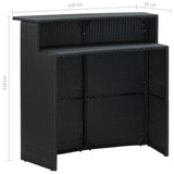 3 Piece Garden Bar Set with Cushions Poly Rattan Black - Extra Image