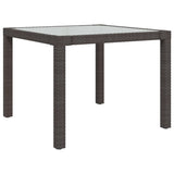 3 Piece Outdoor Dining Set Poly Rattan Brown - Low Angle