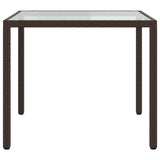 3 Piece Outdoor Dining Set Poly Rattan Brown