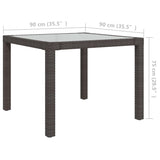 3 Piece Outdoor Dining Set Poly Rattan Brown - Extra Image