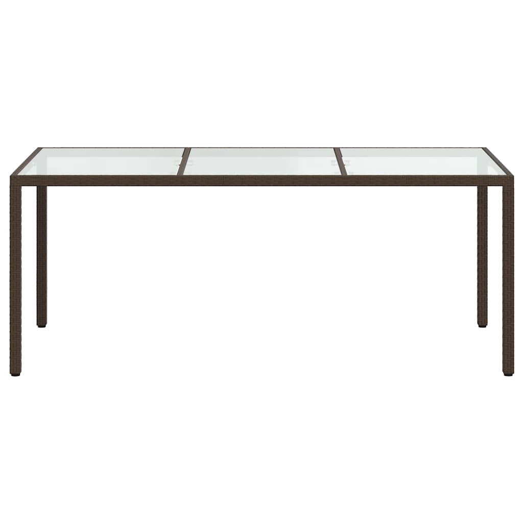 7 Piece Outdoor Dining Set with Cushions Poly Rattan Brown
