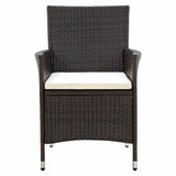 9 Piece Outdoor Dining Set with Cushions Poly Rattan Brown