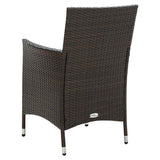 9 Piece Outdoor Dining Set with Cushions Poly Rattan Brown