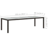 9 Piece Outdoor Dining Set with Cushions Poly Rattan Black