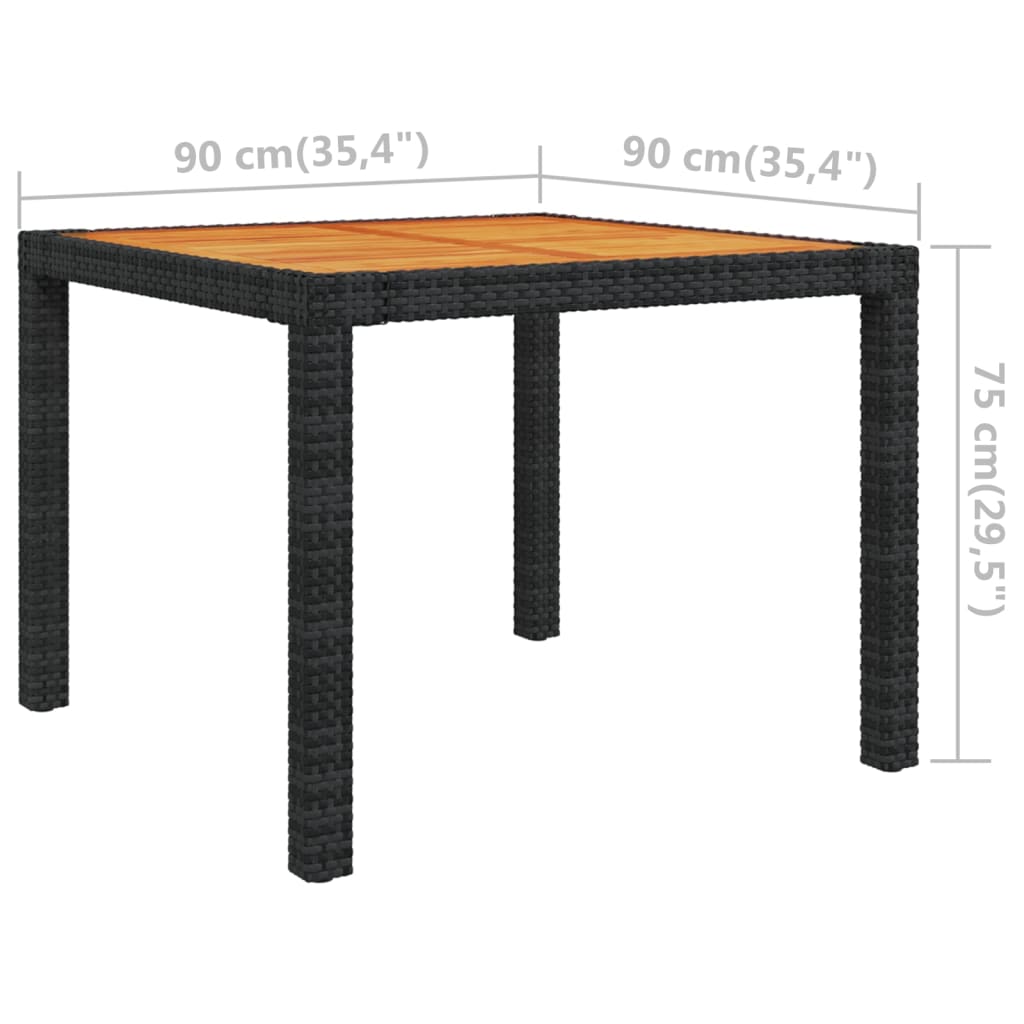 3 Piece Outdoor Dining Set with Cushions Poly Rattan Black
