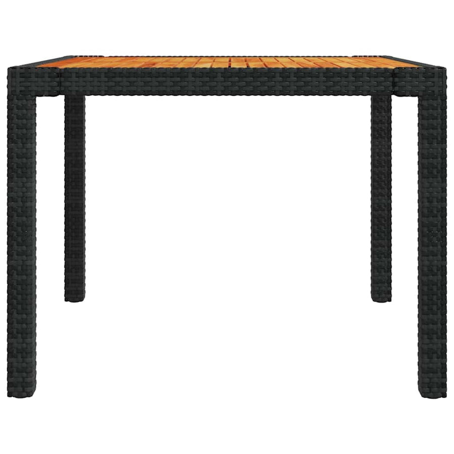 5 Piece Outdoor Dining Set with Cushions Poly Rattan Black