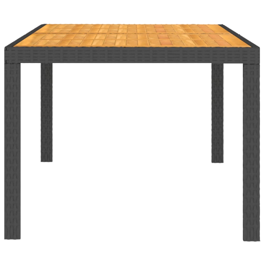 5 Piece Outdoor Dining Set with Cushions Poly Rattan Black