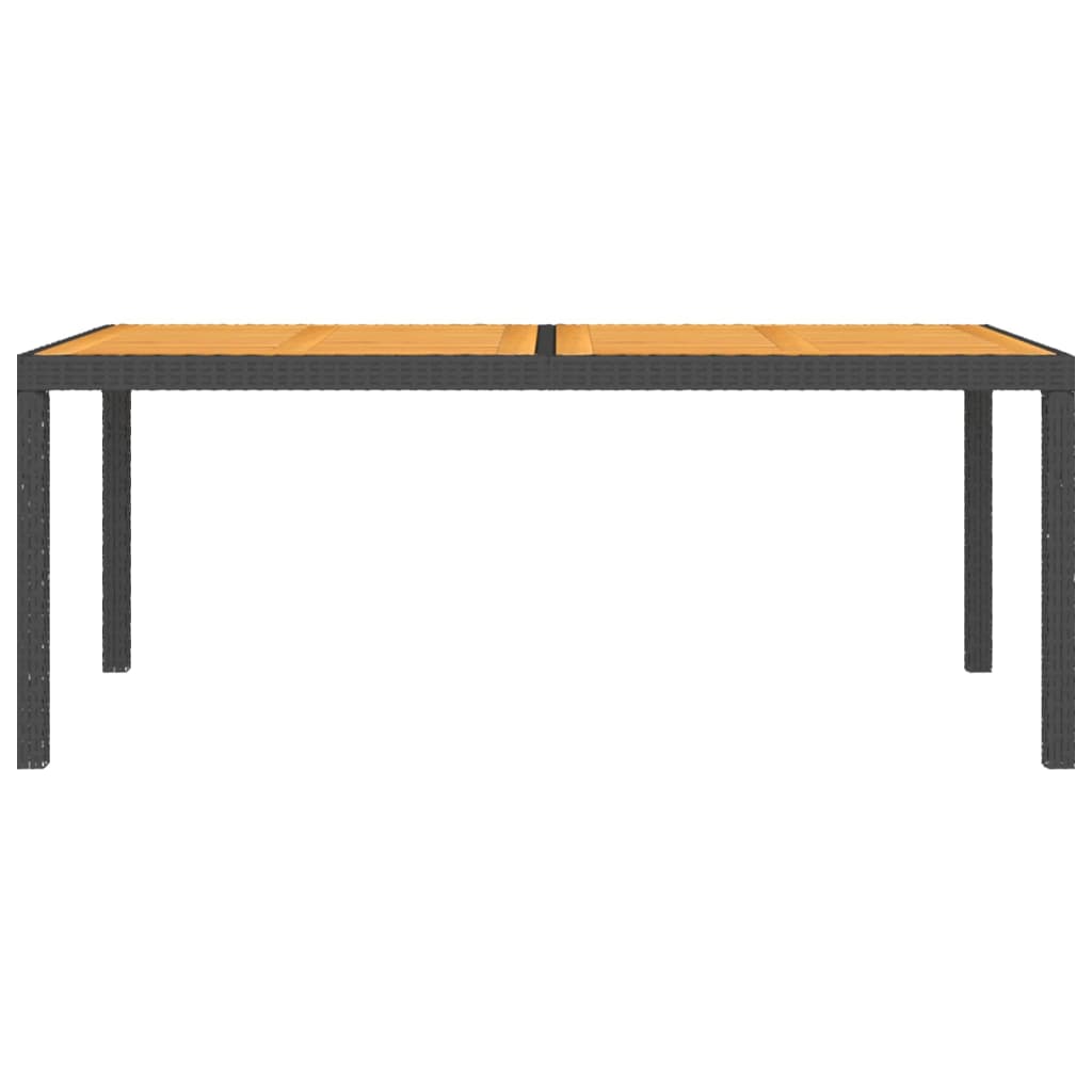 7 Piece Outdoor Dining Set with Cushions Poly Rattan Black