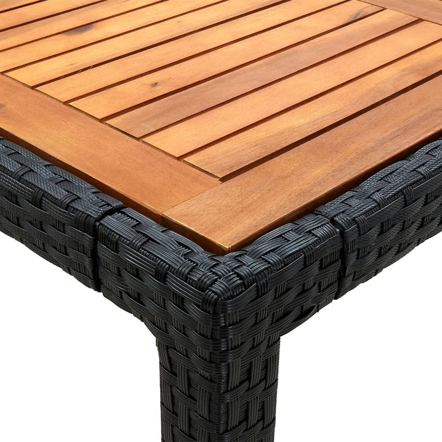 9 Piece Outdoor Dining Set with Cushions Poly Rattan Black