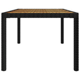 9 Piece Outdoor Dining Set with Cushions Poly Rattan Black - Extra Image